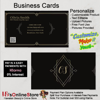 Customizable Elegant Black Business Cards 8