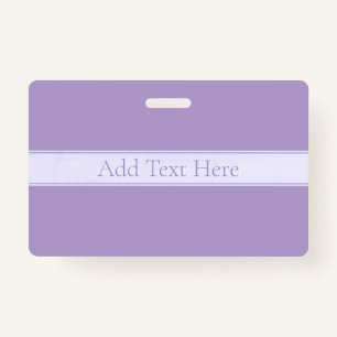 Customizable Elegant Light Lavender Purple ID Badge