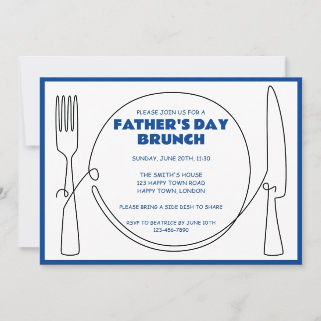 CUSTOMIZABLE FATHER'S DAY BRUNCH PARTY INVITATION (Front)