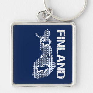 Customizable FINLAND MAP key chain
