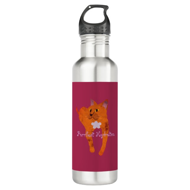 Customizable Fiona the Cat Stainless Steel Bottle (Front)