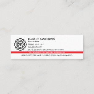 Customizable Fire Department Firefighter Logo Mini Business Card
