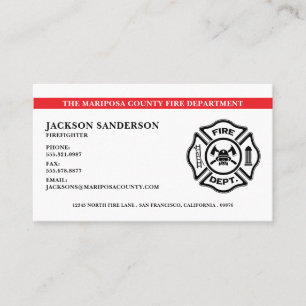 Customizable Firefighter Fire Department Logo Business Card