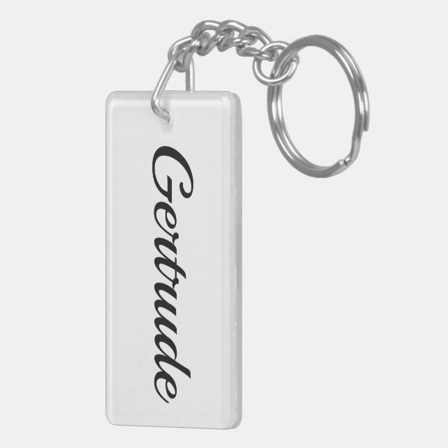 customizable first name Gertrude black white Key Ring (Back Right)