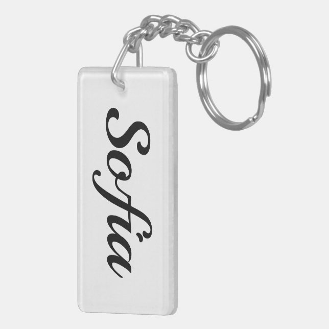 customizable first name Sofia black white Key Ring (Back Right)