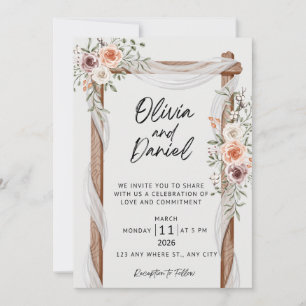 Customizable Floral Arch Wedding Invitation