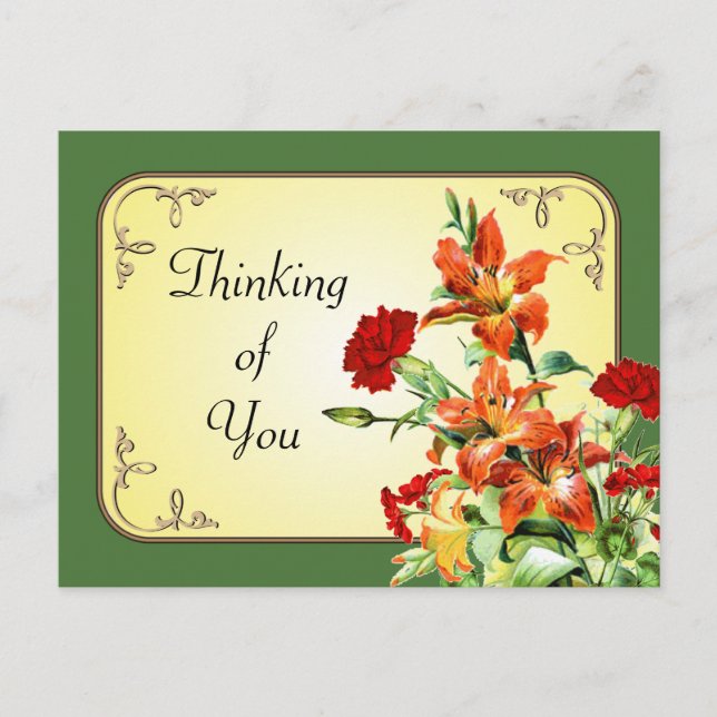 CUSTOMIZABLE floral flowers postcards (Front)