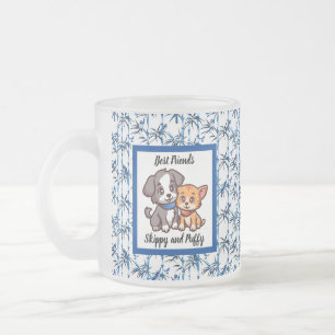 customizable floral Mug, Frosted Glass Coffee Mug