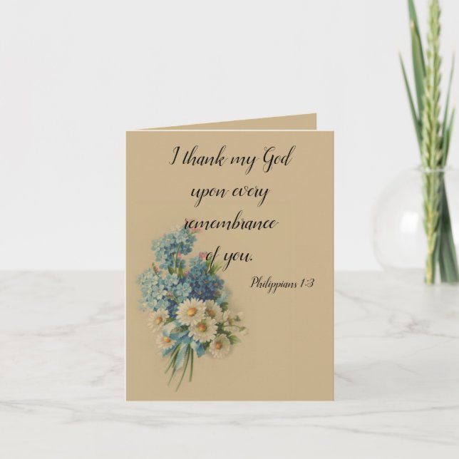 Customizable Floral Scripture Thank You Card (Front)