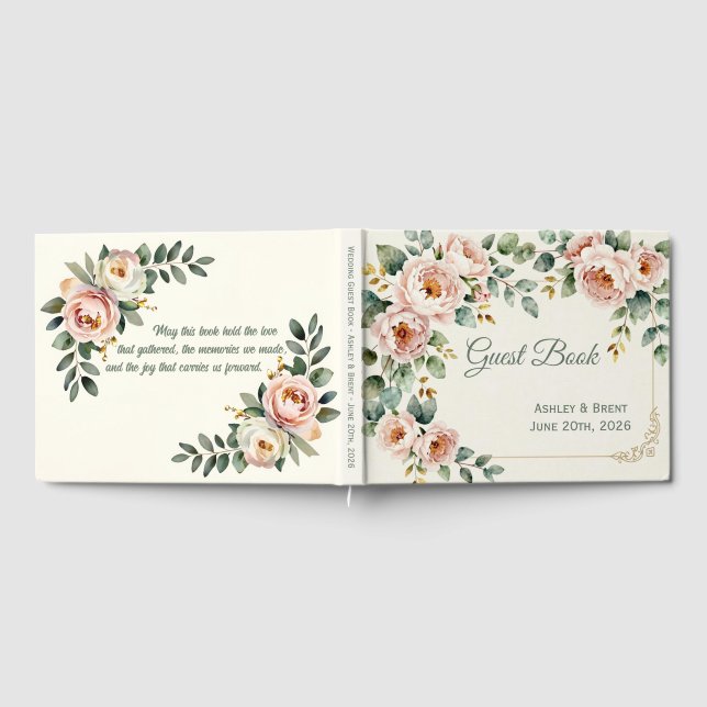 Customizable Floral Wedding Guest Book (Full)