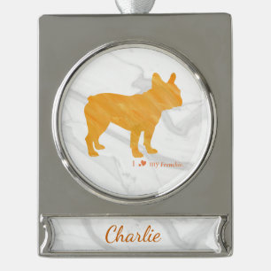 Customizable French Bulldog Pastel Orange Ornament