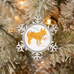 Customizable French Bulldog Pastel Orange Ornament