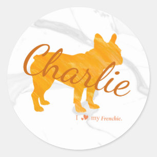 Customizable French Bulldog Pastel Orange Sticker