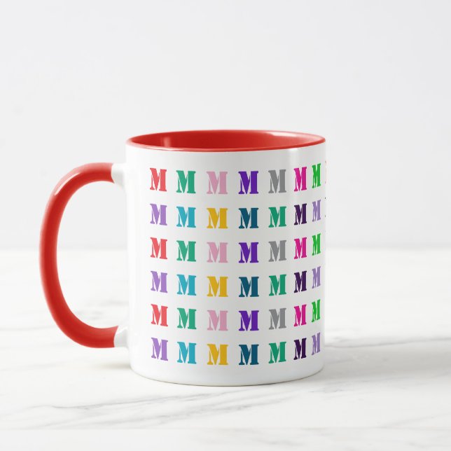 Customizable Fun Colorful Kids Monogram  Mug (Left)