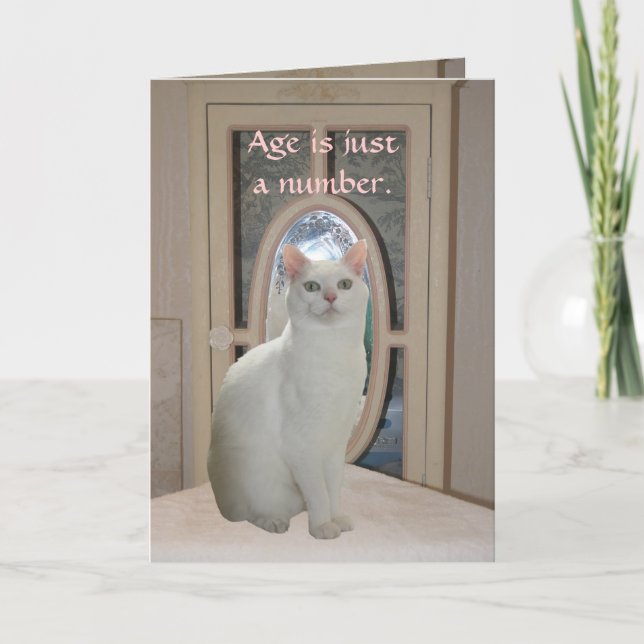 Customizable Funny Cat Looking in Mirror Card (Front)