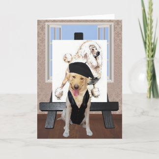 Customizable Funny French Birthday with Lab Card