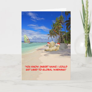 Customizable funny Polar Bear Christmas Holiday Card