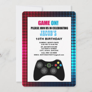 Customizable Gamer Birthday Invitation