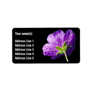 Customizable Geranium Flower  Address Labels