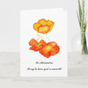 Customizable Get Well Card - Iceland Poppies