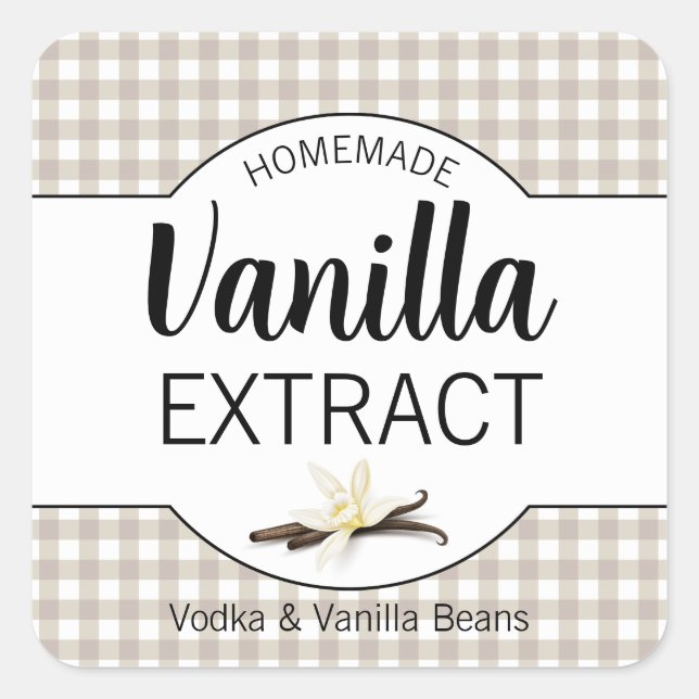 Customizable Gingham Homemade Label HM003_03sqv8 (Front)