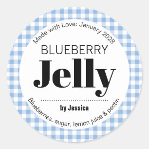 Customizable Gingham Jelly Label