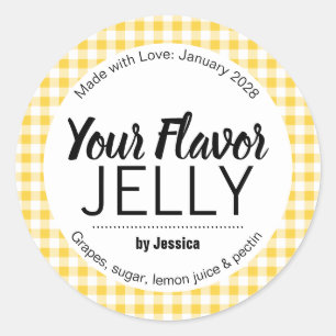 Customizable Gingham Jelly Label