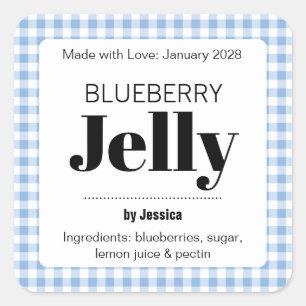Customizable Gingham Jelly Label