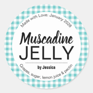Customizable Gingham Jelly Label