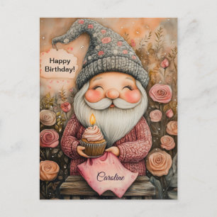 Customizable Gnome Birthday Design Postcard
