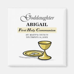 Customizable, Goddaughter First Communion Chalice Magnet