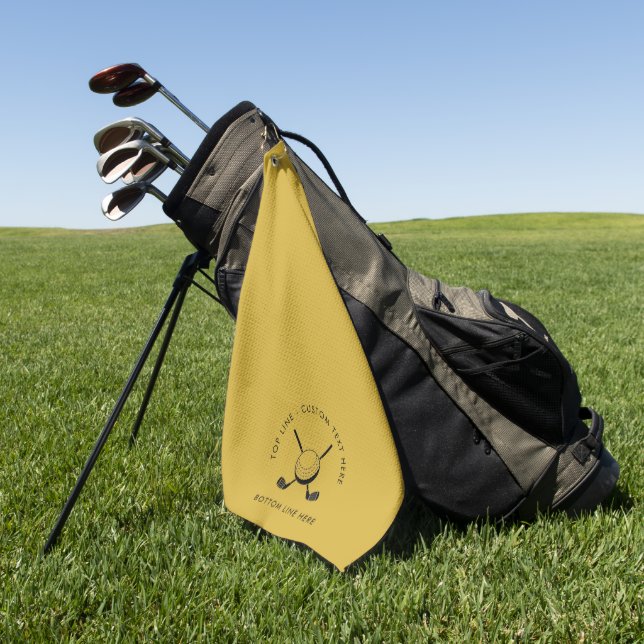 Customizable Golf Towel Featuring Text and Logo (Green)