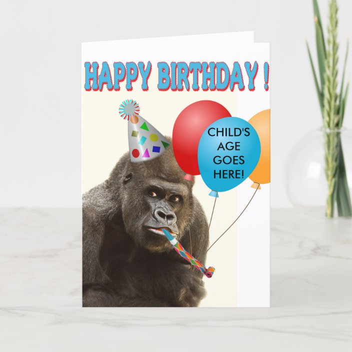 Customizable Gorilla Birthday Card | Zazzle.co.uk