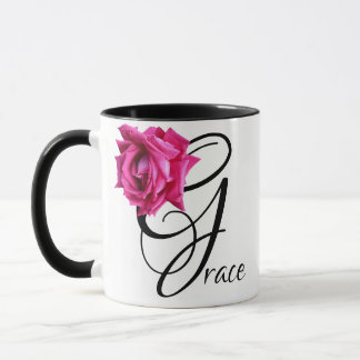 Customizable Grace name pink rose floral boho  Mug