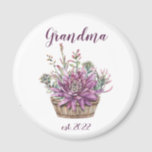 CUSTOMIZABLE Grandma Date - First time Grandma Cof Magnet<br><div class="desc">CUSTOMIZABLE Grandma Date - First time Grandma
This design is dedicated for first-time grandmothers! For the first time grandma!
Fully customisable. Choose the header and footer to make this gift unforgettable.
Beautiful design with watercolor painted flowers.</div>