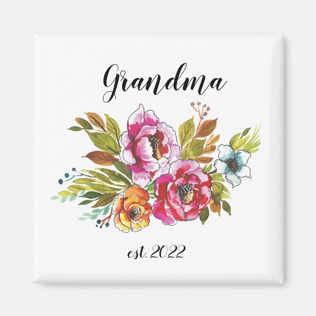 CUSTOMIZABLE Grandma Date - First time Grandma Cof Magnet (Front)