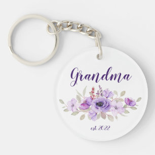 CUSTOMIZABLE Grandma Date - First time Grandma Key Ring