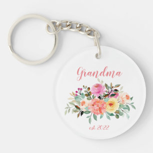 CUSTOMIZABLE Grandma Date - First time Grandma Key Ring