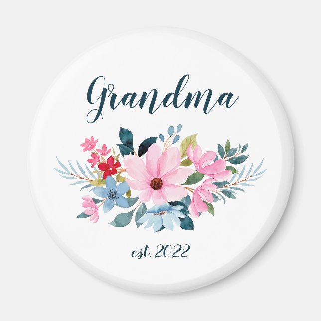 CUSTOMIZABLE Grandma Date - First time Grandma Magnet (Front)