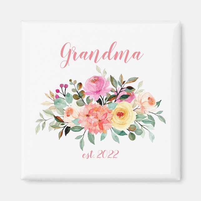 CUSTOMIZABLE Grandma Date - First time Grandma Magnet (Front)