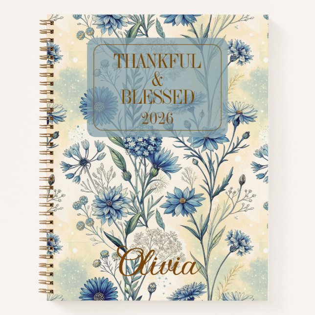 Customizable Gratitude Affirmations for Women Notebook (Front)
