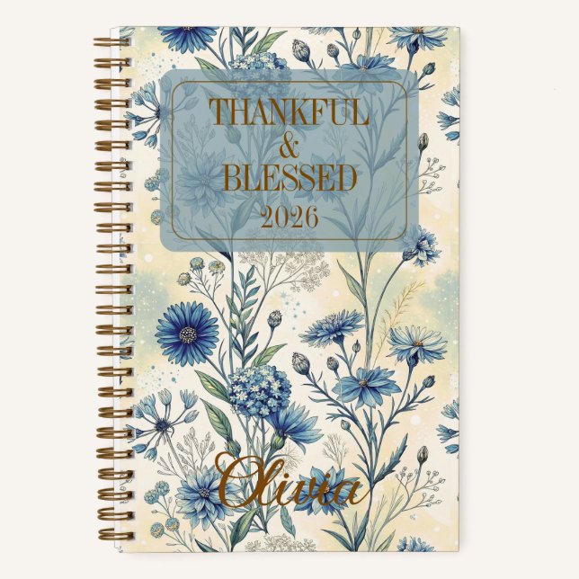 Customizable Gratitude Affirmations for Women Notebook (Front)