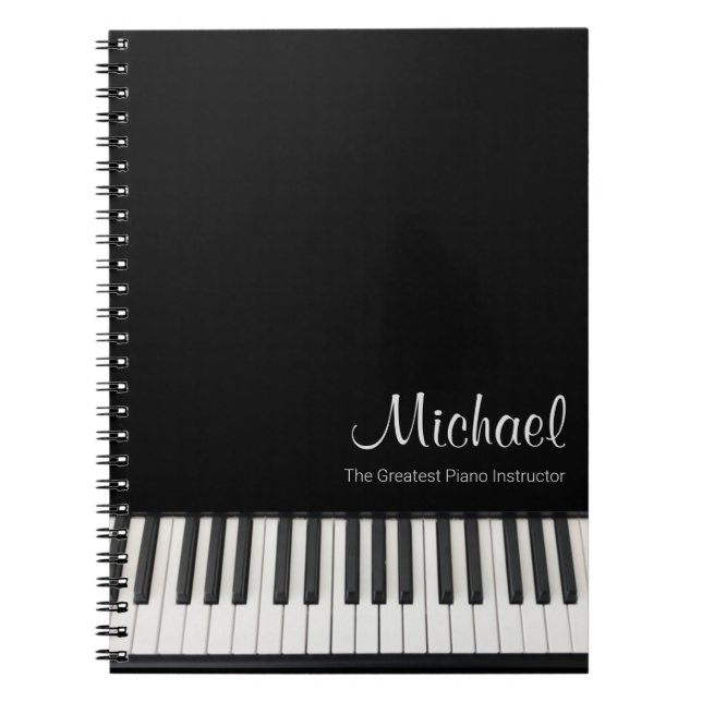 Customizable Greatest Piano Instructor Notebook (Front)