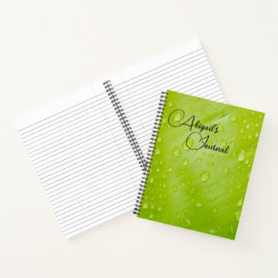 Customizable green fresh raindrops Journal 