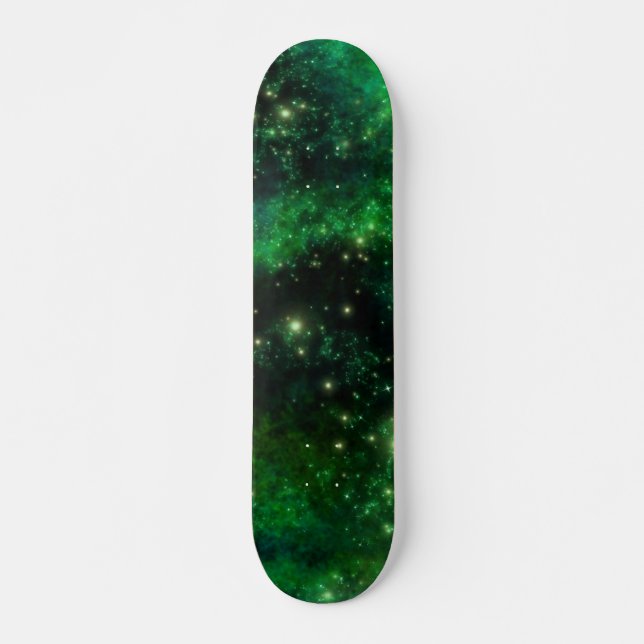 Customizable Green Galaxy Skateboard (Front)