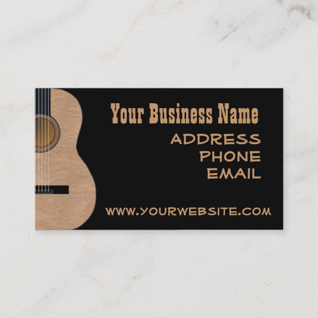 CUSTOMIZABLE Guitar Music Business Cards (Front)