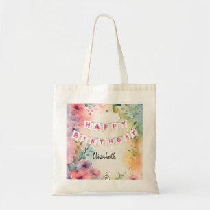 Customizable Happy Birthday Tote Bag