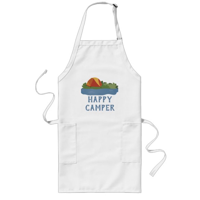 Customizable Happy Camper Long Apron (Front)