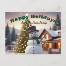 CUSTOMIZABLE Happy Holidays Post Card