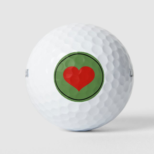 CUSTOMIZABLE HEART Golf Balls (Front)